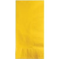 Club Pack of 600 School Bus Yellow Premium 2-Ply Disposable Dinner Napkins 8