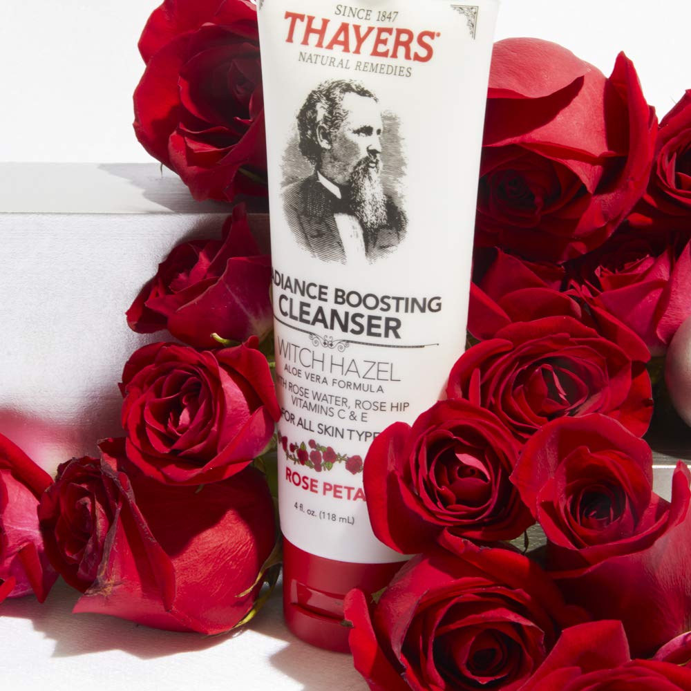 THAYERS Rose Petal Radiance Boosting Cleanser with Vitamin C and Vitamin E, 4 Ounces