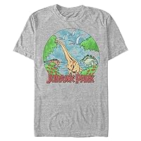 Jurassic Park Retro Jurassic Globe Men's Tops Short Sleeve Tee Shirt Athletic Heather
