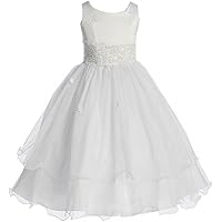 Double Layer Tulle Embroidery Little Flower Girls Communion Dresses