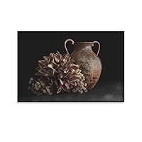 Posters Vintage Poster Pottery Pot Floral Still Life Poster Room Aesthetics Poster Canvas Art Poster Picture Modern Office Family Bedroom Living Room Decorative Gift Wall Decor 12x18inch(30x45cm) U