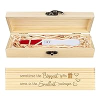 CHGCRAFT Pregnancy Wooden Announcement Gifts Pregnancy Test Keepsake Box Laser Engraving Box Surprise Announcement Gift with Raffia Ribbon to Husband Grandparents Parents 8x2x1.2inch