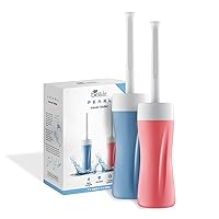 Pearl Handheld Personal Travel Bidet Portable, On-the-Go, Extra Peri Bottle for Postpartum Feminine Care and Perineal Recovery-2 pack, Aqua & Rose