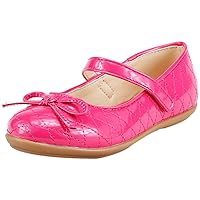 The Doll Maker Girl's Bow Top Glossy Strap Flat