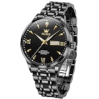 OLEVS Men's Gold Watch, Luxury Large Face Stainless Steel Analog Quartz Dress Watch, Fashion Simple Day Date Waterproof Luminous Wrist Watch for Men