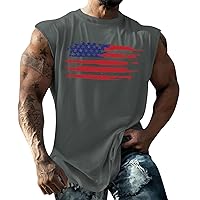 Mens Stars and Stripes Tank Tops 4th of July Independence Day Patriotic Sleeveless Workout Gym Training Tees