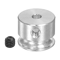 HARFINGTON V Shaped Pulley 3mm Bore 12mm OD Single Groove Aluminum Alloy for 3mm PU Round Belt Motor Shaft Drill