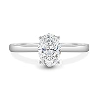 Kiara Gems 1.80 CT Oval Colorless Moissanite Engagement Ring for Women/Her, Wedding Bridal Ring Sets, Eternity Sterling Silver Solid Gold Diamond Solitaire 4-Prong Sets, for Her