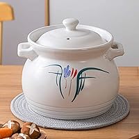 Ceramic Casserole Earthen Pot 2L/3L/6L Household Clay Cooking Pots, High Temperature Resistance, Ceramic Cookware Casserole Dish with Lid