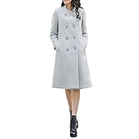 Women's Winter cashmere coat Long Trench Coat Slim Woolen coat