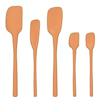 Tovolo 5-Piece Spatula Silicone Utensil Set (Apricot): Spatula, Spoonula, Jar Scraper, Mini Spatula, and Mini Spoonula