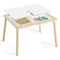 Sensory Table for Toddlers 1-3, Kids Table with 3 Storage Bins Writable Lids, Sensory Activity Table, Play Sand Table for Indoor Outdoor