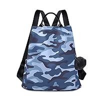 ALAZA Military Camouflage Blue Color Backpack Purse for Women Anti Theft Fashion Back Pack Shoulder Bag