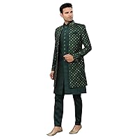 Indian Man's Thread handwork Groom Sherwani fit Mens Kurta Pajama 3 piece Set