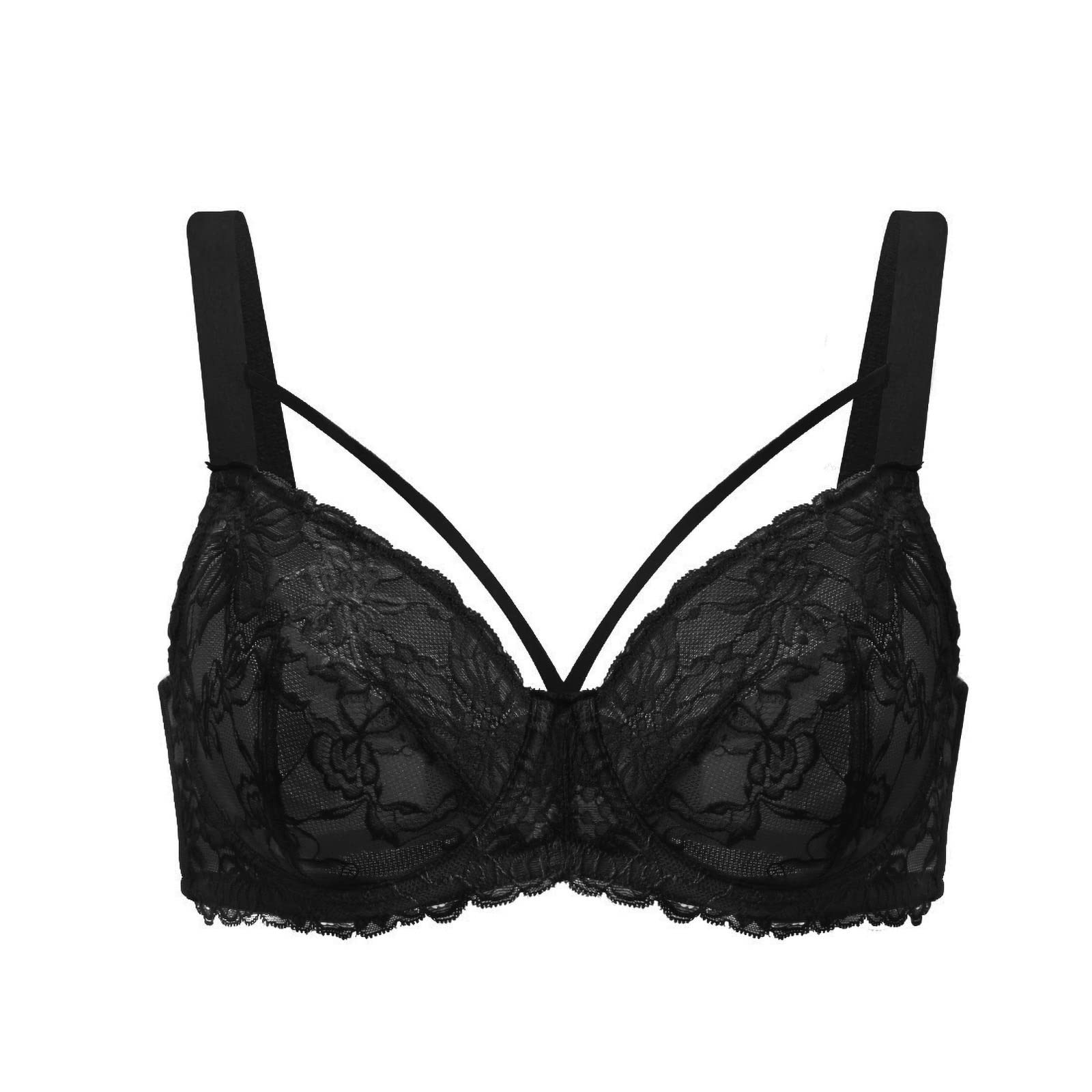 HSIA Minimizer Bra for Women,Unlined Non Padded Lace Sexy Plus Size Bras  Full Figure Black Bras