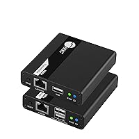SIIG HDMI KVM Extender Over CAT6/ 6e/ 7 Cable up to 230ft, 1080p 60Hz HD with HDMI Loop Out, 2-Port USB for Keyboard/Mouse, Audio Extractor, Near Zero Latency, Transmitter & Receiver (CE-H27411-S1)