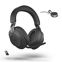 Jabra Evolve2 85 Wireless Headset USB Stereo UC w/Stand, Bluetooth Dongle, Compatible with Zoom, Webex, Skype, Smartphones, Tablets, PC/MAC, 28599-989-989, Global Teck Gold Support Plan Included