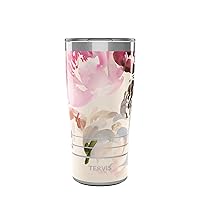 Tervis Traveler Kelly Ventura Floral Collection Triple Walled Insulated Tumbler Travel Cup Keeps Drinks Cold & Hot, 20oz - Stainless Steel, Posy