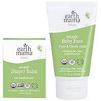Earth Mama Top to Bottom Skin Care Bundle | Organic Diaper Balm + Baby Face Nose & Cheek Balm