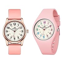 SIBOSUN Nurse Watch for Men Women Silicone Analog Quartz Jelly Watch with Second Hand Luminous Watch for Women Wrist Watch Simple Casual Watch Easy to Read Waterproof Watches Pink