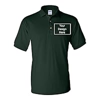 Add Your Own Text Design Custom Personalized Digitally Printed Adult Polo Shirt