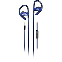 Skechers Wired Comfort Fit Active Earbuds with Ergonomic Over Ear Hooks, Blue
