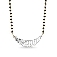 0.56 Cts Round Simulated Diamond Jerah Mangalsutra Necklace 14K Yellow Gold Fn
