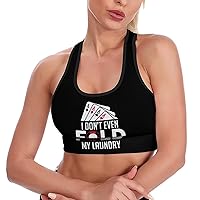 Funny Poker I Dont Even Fold My Laundry Breathable Sports Bras for Women Workout Yoga Vest Underwear Crop Tops Gym