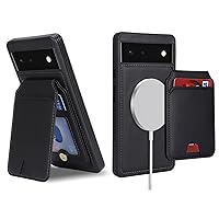 Ｈａｖａｙａ for Pixel 6 case magsafe Compatible Google Pixel 6 case Wallet Magnetic with Card Holder Google Pixel 6 Phone case for Men Leather case Magnetic Wallet Detachable-Black