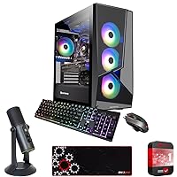 iBUYPOWER 217i Prebuilt Gaming PC - Nvidia RTX 3070 8GB, Intel i7-11700KF, 16GB DDR4 Bundle with Deco Gear Mouse Pad, Microphone and 1 YR CPS Enhanced Protection Pack, (E1IBP217I)