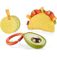 Fisher-Price Pretend Food Baby Toys Taco Tuesday Gift Set of 3 Rattle Crinkle Clacker Sensory Toys for Newborns