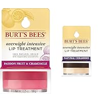 Burt's Bees Overnight Lip Treatments Bundle with Passionfruit 0.25oz Mask and 0.25oz Vitamin E Treatment