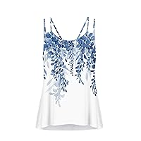 Tank Top for Women Summer Spaghetti Strap Sleeveless Camisole Tops Casual Halter T-Shirts Loose Fit Scoop Neck Flowy Vests