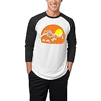 Hat and Beyond Mens Peter Pan Friends Trick or Treat Full Moon Halloween Graphic 3/4-Sleeve Raglan T-Shirts