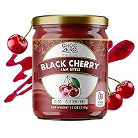 ChocZero Keto Black Cherry Jam - No Sugar Added, Low Carb, Keto Friendly, Fruit Spread Alternative, Gluten Free, Naturally Sweetened with Monk Fruit (1 jar, 12 oz)