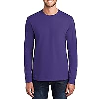 Mens 100% Cotton Casual Long Sleeves Regular Fit Essential T-Shirt