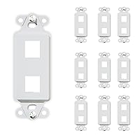 Legrand - OnQ 2 Port Decorator Outlet Strap, Wall Outlet Cover, Keystone Wall Plate, Outlet Cover for Keystone Wall Plate 2 Port, White, WP3412WH, 10 Pack