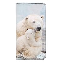 jjphonecase RW3373 Polar Bear Hug Family PU Leather Flip Case Cover for Samsung Galaxy S24 Plus