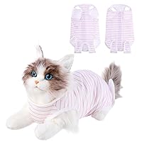 Cat Professional Recovery Suit for Abdominal Wounds or Skin Diseases, Cat Surgery Recovery Suit Soft E-Collar Cone Alternative Onesie for Cats After Surgery Pajama Kittens Suit(Pink, M Size)