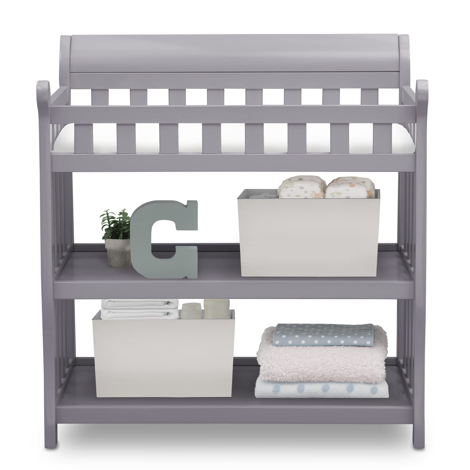 Delta Children Eclipse Changing Table with Changing Pad, Grey