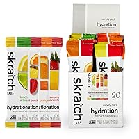 Skratch Labs Hydration Packets - Hydration Drink Mix, Variety Pack (20 Single Serving Packets) - Electrolyte Powder Developed for Athletes and Sports Performance, Gluten Free, Vegan, Kosher