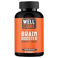 Brain Booster – Nootropic Dietary SupplementMemory Boost – 60 All-Natural Focus & Improve Concentration & Clarity – Brain Health & Better Cognitive Performance, 60 Count (Pack of 1)