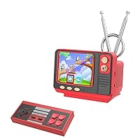 Retro Game Console Electronic Toys with 308 Plug and Play Games, Mini Games Handheld Electronic Games, 3.0 Inch Travel Toys, Gifts for Boys and Girls (Red)