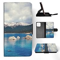 Mountain with Blue Ocean Lake FLIP Wallet Phone CASE Cover for Apple iPhone 15 PRO MAX