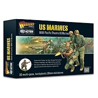 Blot Action US Marines Pacific Theater 1:56 WWII Military Wargaming Figures Plastic Model Kit