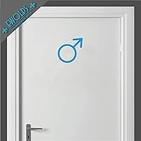 Gents Toilet Sign Decal 'Mars' | 22cm high | in 16 Colours Available, Colour:Light Blue