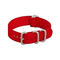 Clockwork Synergy - XL 5 Ring Heavy NATO Watch Band Straps - Red - 18mm for Men Women