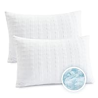 Cooling Pillows for Sleeping Queen Size Set of 2,Shredded Memory Foam Bed Pillow with Pillow Case-Double Sided Material,Adjustable Loft Queen Pillow for Side & Back Sleeper-Medium Firm