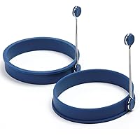 Norpro Silicone Round Pancake/Egg Rings, 2 Pieces, Blue