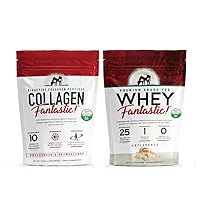 Collagen Fantastic New Zealand Grass Fed Collagen Peptides Plus Grass Fed Unflavored Whey Fantastic 2.3lb Each
